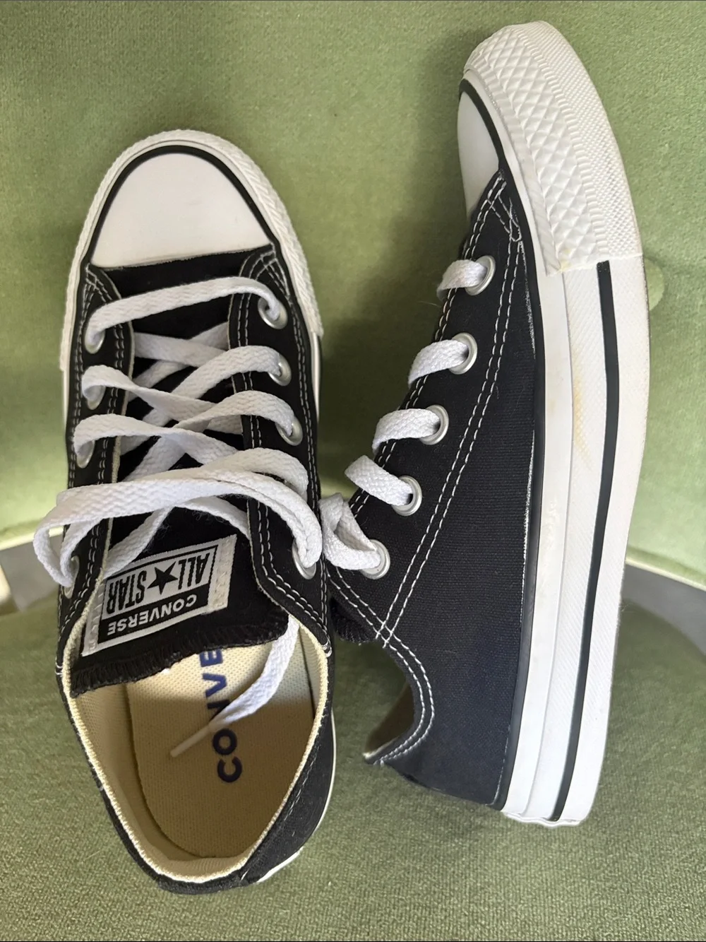 Converse Low Top Sneakers - Black & White. Size 5.5